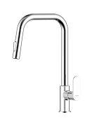 AQ1984CR АЛЬФА смеситель для кухни с вытяжным изливом