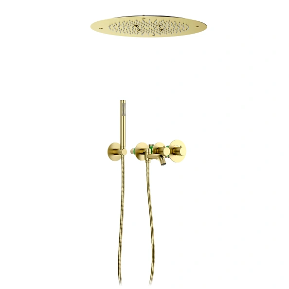 Душевая система встроенная с термостатом Timo Saona SX-2358/17SM золото матовое