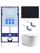 Set AQUATEK КЛАССИК cm (рама AQUATEK Standard INS-0000012 с звукоиз.прокладкой+крепеж KKI-0000002+кнопкаKDI-0000025+унитаз КЛАССИК AQ1112-00 с крышкой