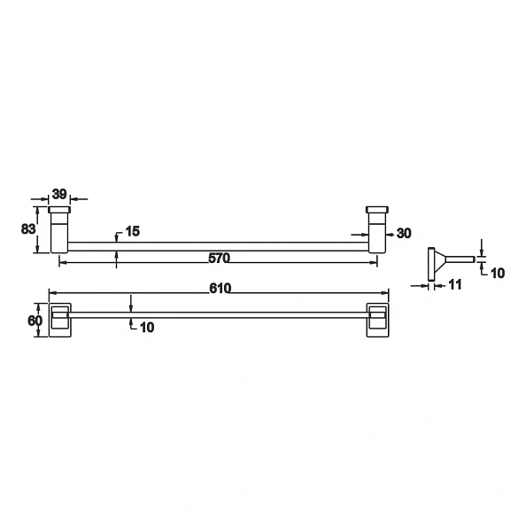 Полотенцедержатель Rose RG1617, хром