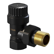 Вентиль термостатический Kohr 1/2" угловой, черный (KTC 0012B)
