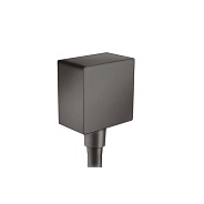 Шланговое подсоединение Hansgrohe FixFit Square с клапаном обратного тока 26455340, шлиф. черный хром