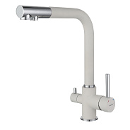 Смеситель для кухни с подключением фильтра GranFest 3611, иней