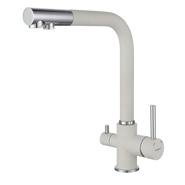 Смеситель для кухни с подключением фильтра GranFest 3611, иней