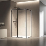 Душевой уголок Vincea Slim 8mm (VSR-6SL9014CLB) 1400х900 мм, черный, стекло прозрачное