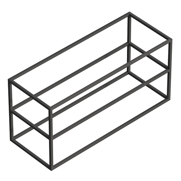 Металлический двухъярусный сварной каркас под раковину Cezares Cadro 1200х460х580, Черный (CADRO-120/46/58-2C-SO-MET-ST)