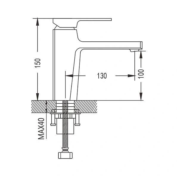 Смеситель для раковины Shevanik S8901H, черный