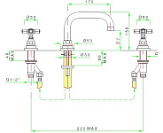 Смеситель для раковины Nicolazzi Agora, латунь позолоченная (2318TC GB 05IN)