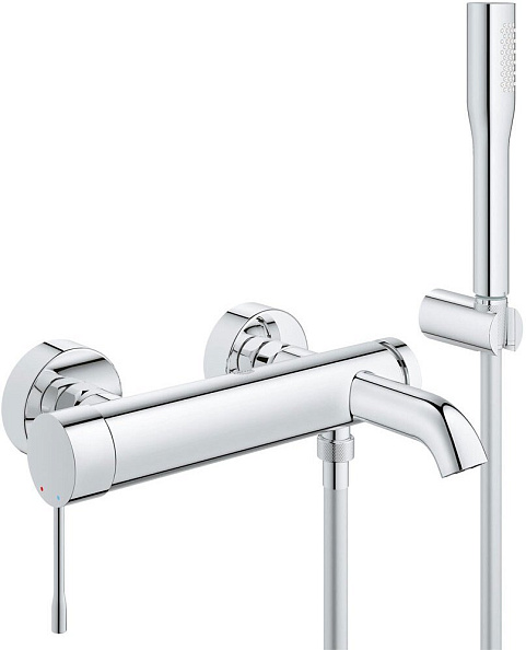 Смеситель для ванны GROHE Essence New с душевым гарнитуром, хром (33628001)