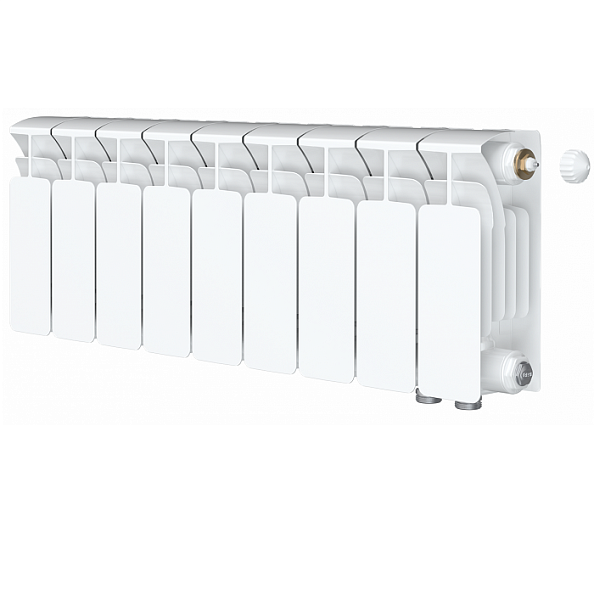 Биметаллический радиатор Rifar Base Ventil 200, 9 секций, с нижним правым подключением