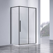 Душевой уголок Vincea Slim-N (VSR-4SN8012CLB) 1200х800 мм, черный, стекло прозрачное