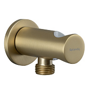 Шланговое подсоединение Splendy круглый отражатель с держателем золото матовое брашированное (AA215YRLGM)