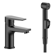 Смеситель для раковины с гигиеническим душем ESKO Budapest black BT27HB, черный