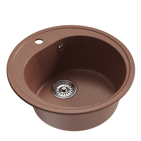 Мойкa MIXLINE ML-GM11 круглая  терракотовая (307) 500мм (глуб. чаши 180) NEW (551820)