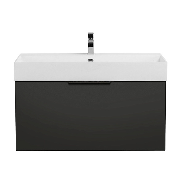 Тумба подвесная под раковину с выдвижным ящиком и внутренним ящиком Cezares Premium 900х440х430, Nero opaco (55402)