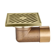 Душевой трап Raglo R606.10.03 100х100мм, нержавеющая сталь, сатин золотой