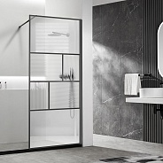 Душевая перегородка Vincea Walk-In (VSW-1HC900CFGM) 900х2000 мм, вороненая сталь, стекло прозрачное/рифленое