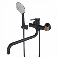 Смеситель для ванны и раковины 35k MIXLINE МЛ23-02(ML23-02) "Раунд" ЧЕРНЫЙ (557902)