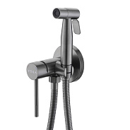 Гигиенический душ со смесителем встраиваемый VODA VSL01GM, оружейная сталь