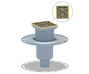 Трап Bronze de Luxe вертик выход, магнитный сухой затвор, дизайн-решетка Цветок (21975-5902)