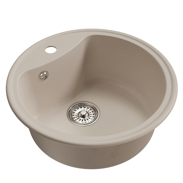 Мойкa MIXLINE ML-GM09 круглая  белая (331) 510 мм (глуб. чаши 190) NEW (551801)