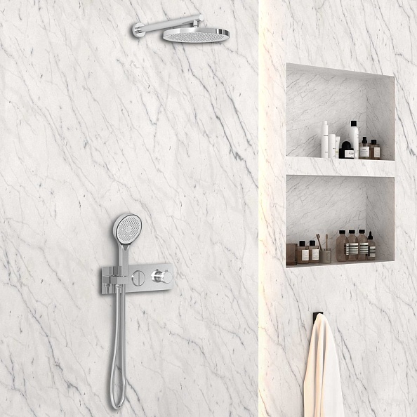 Душевой комплект Vincea VSFW-422T2CH встраиваемый, термостатический, 2 режима, хром