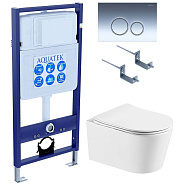 SET AQUATEK ОБЕРОН T KDI18 (рама AQUATEK Standard INS-0000012 с клавишей KDI-0000018 и крепежом KKI-0000002+унитаз ОБЕРОН AQ1365T-00 с тонким сиденьем