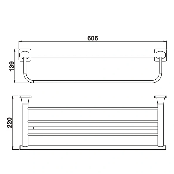 Полка для полотенец Rose RG1508H, черный