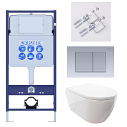 SET AQUATEK ПОЛАРИС (рама AQUATEK Standard INS-0000012+унитаз ПОЛАРИС AQ0700-00 с тонким сиденьем soft-close+ крепеж KKI-0000002 +панель KDI-0000011)