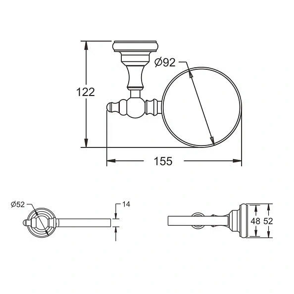 Ершик для унитаза Rose RG1100Q, бронза