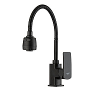 Смеситель для кухни с гибким изливом и режимом душ FRUD R44152, черный