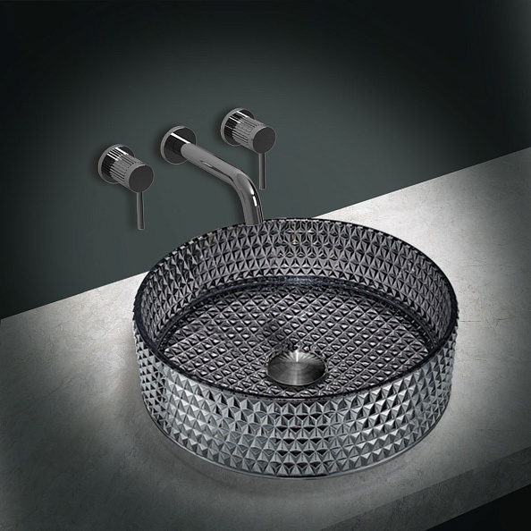 Раковина стеклянная Vincea VBS-5GL03, 400*400*125, накладная, цвет черный