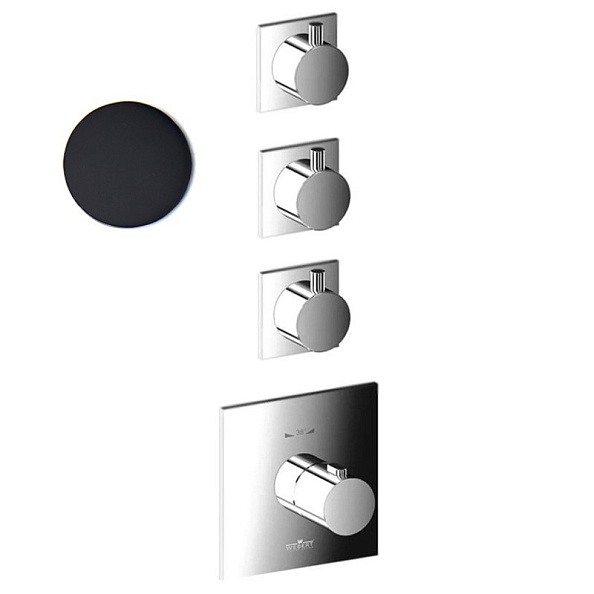 Смеситель для душа встраиваемый с термостатом Webert Elio EL971502560, черный