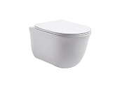 AQ1112-00 КЛАССИК Унитаз подвесной компакт безободковый 490*365*340, тонкое сиденье с механизмом плавного закрывания, крепеж