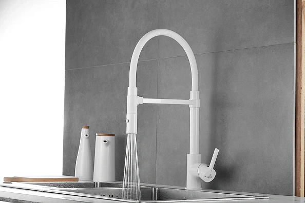 Смеситель для кухни Rose R133C, белый