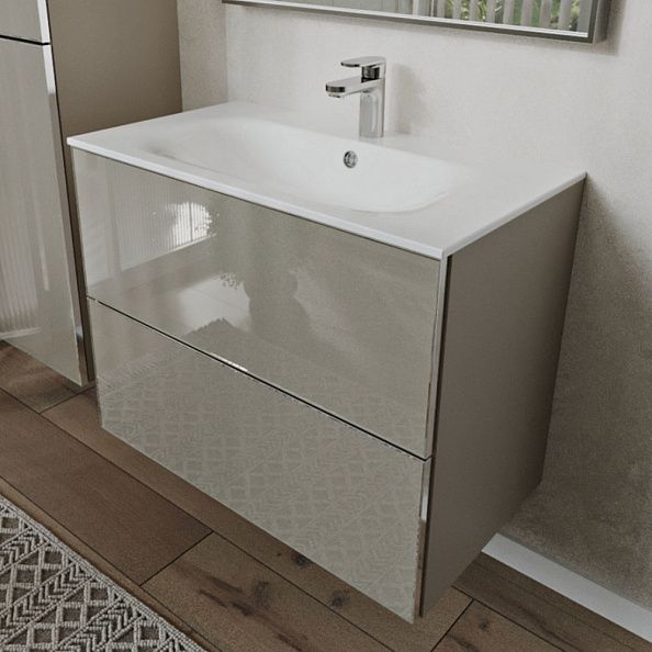 Тумба с раковиной подвесная (80см) Terminus Vega VEG10802200501OSL, капучино