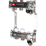 Коллектор Rommer 1"x3/4" на 2 контура с запорными клапанами (нерж. сталь) (RMS-3201-000002)