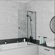 Шторка на ванну стеклянная D&K Matrix (DG1109025)