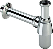 100674 Сифон для раковины (материал - латунь), декор розетка Ø50 mm, патрубок 75 mm, труба 200 mm, 1 1/4 x 32, хром