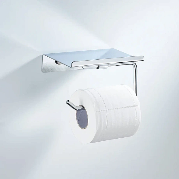 Держатель для туалетной бумаги с полочкой Shevanik SG5705-1, хром