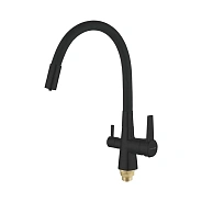 Смеситель для кухни с гибким изливом и подключением фильтра Shevanik S668H, черный