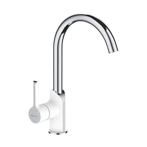 Смеситель для кухни Shevanik S6053F, белый/хром