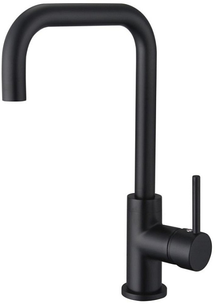 AQ1080MB AQUATEK смеситель для кухни (квадратный излив), матовый черный