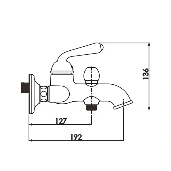Смеситель для ванны Rose R0202H, черный