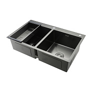 Кухонная мойка с коландером GAPPO GS8350-6, графит