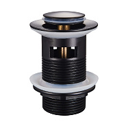 Донный клапан для раковины Raglo R600.05.06 c переливом (клик-клак), латунь, черный