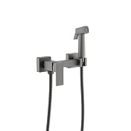 Смеситель с гигиенической лейкой оружейная сталь (B55806-3)