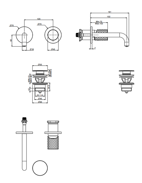 Смеситель для раковины Fima Carlo Frattini Spillo Tech, ,X Collection, золото (F3051TWX9XOR)