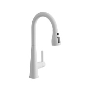 Смеситель для кухни BELZ, выдвижной излив, нержавеющая сталь, белый (B74816-8)