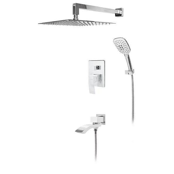 Душевая система встраиваемая Hansberge H6077W, белый/хром